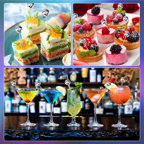Threehoney 4-7-inch martini skewers fit neatly in standard glasses