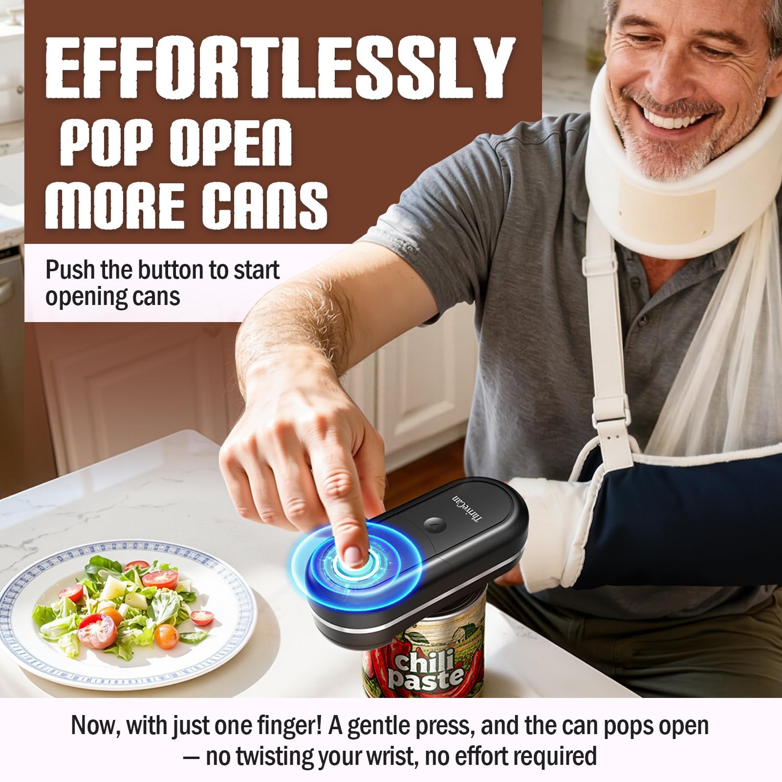 ThriveCan opener fits most standard cans including soups and vegetables for quick meals.