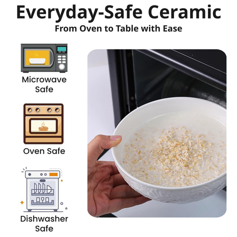 THRYVONA microwave-oven-safe bowls for convenient reheating and baking.