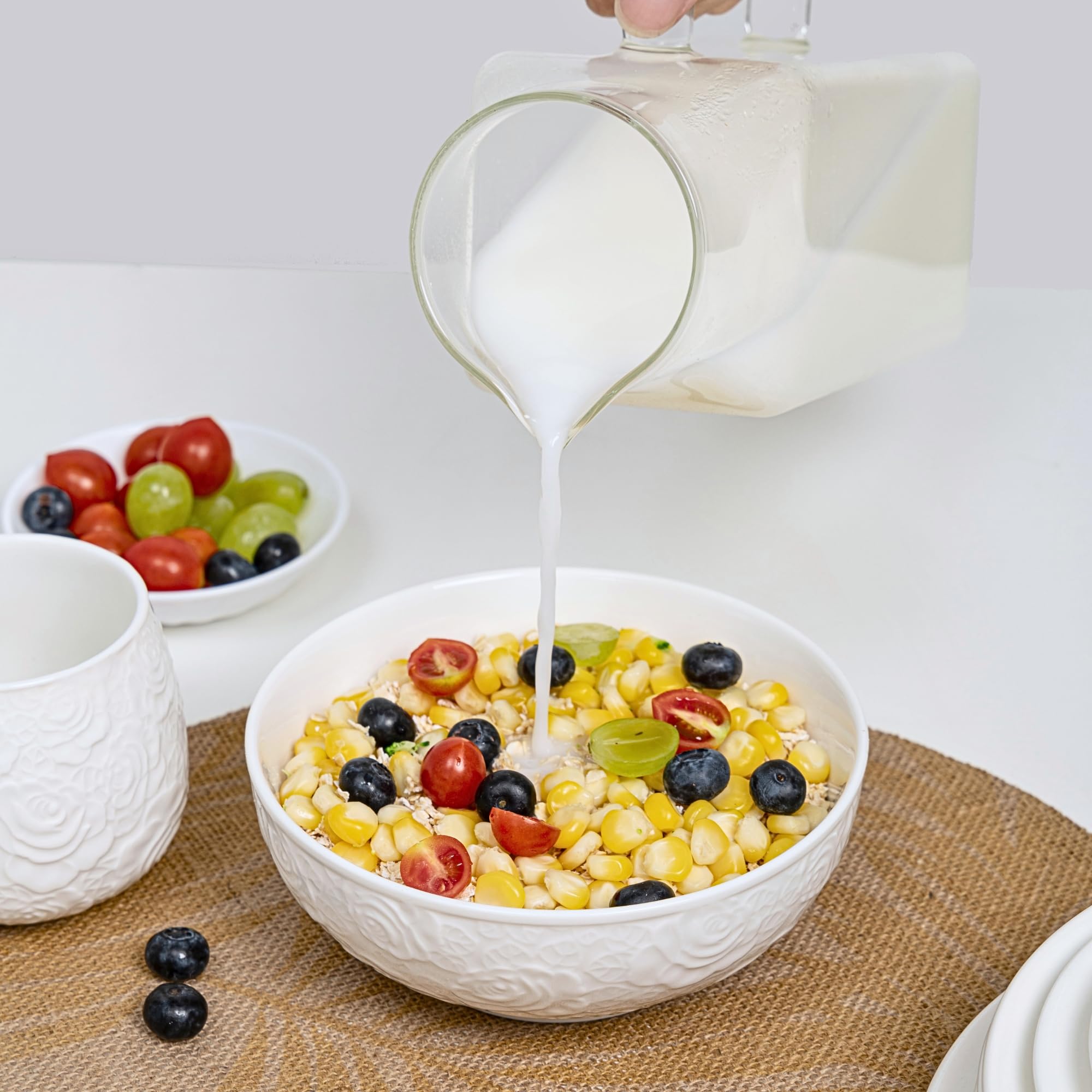THRYVONA thick-wall porcelain bowl emphasizes durability for daily use.