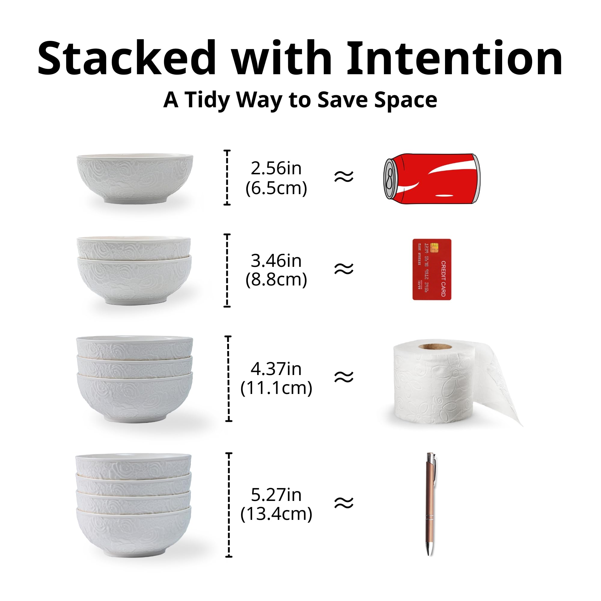 THRYVONA bowls suitable for soup, salad, oatmeal, and more.