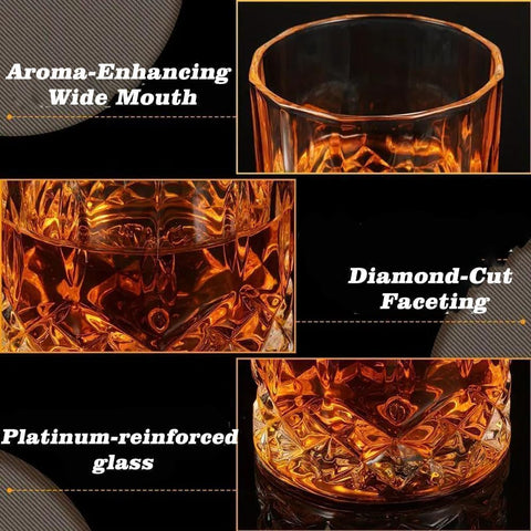 Thsinde Heavy Whiskey Tumbler crystal close-up highlighting clarity
