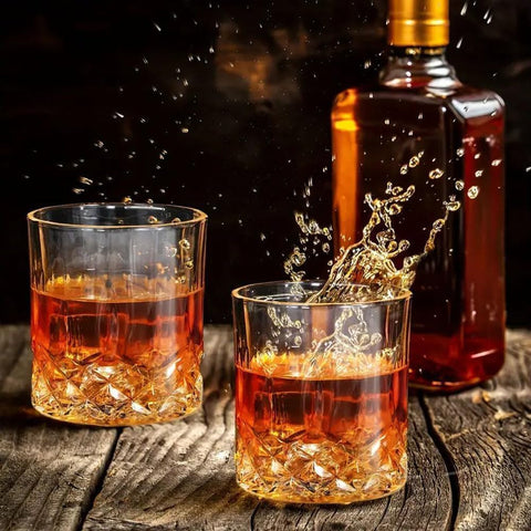 Thsinde Heavy Whiskey Tumbler served with whiskey, showcasing versatile use