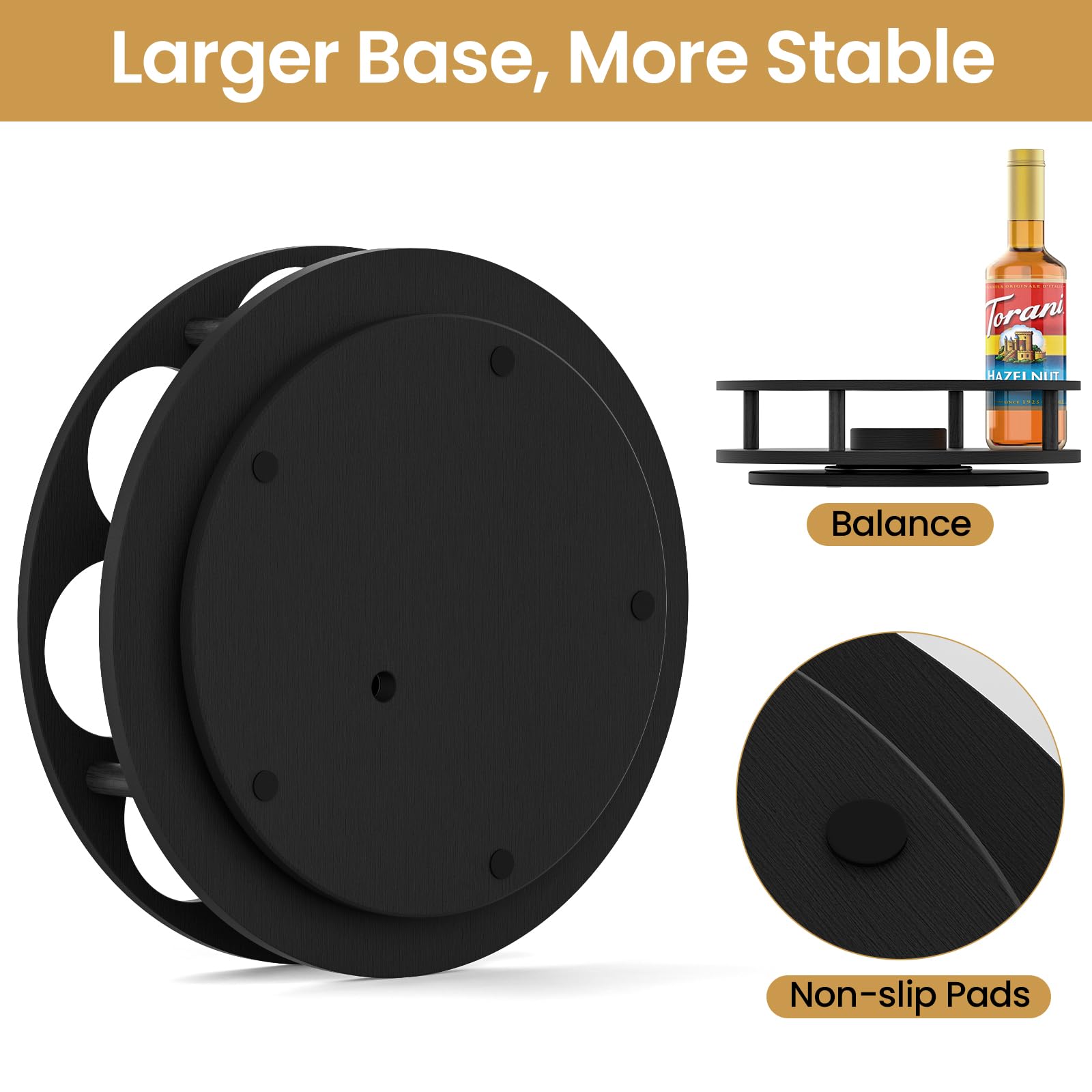 THYGIFTREE heavy base with anti-slip pads enhances stability during countertop use.