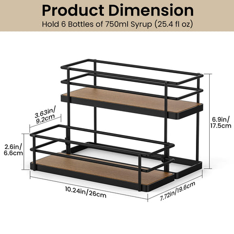THYGIFTREE matte black metal frame supports stable bottle storage.