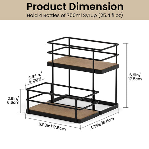 THYGIFTREE matte black metal frame with rustic base adds modern style to any kitchen.