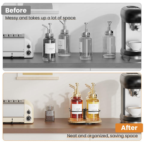 THYGIFTREE rustic wood coffee bar decor enhances kitchen aesthetics