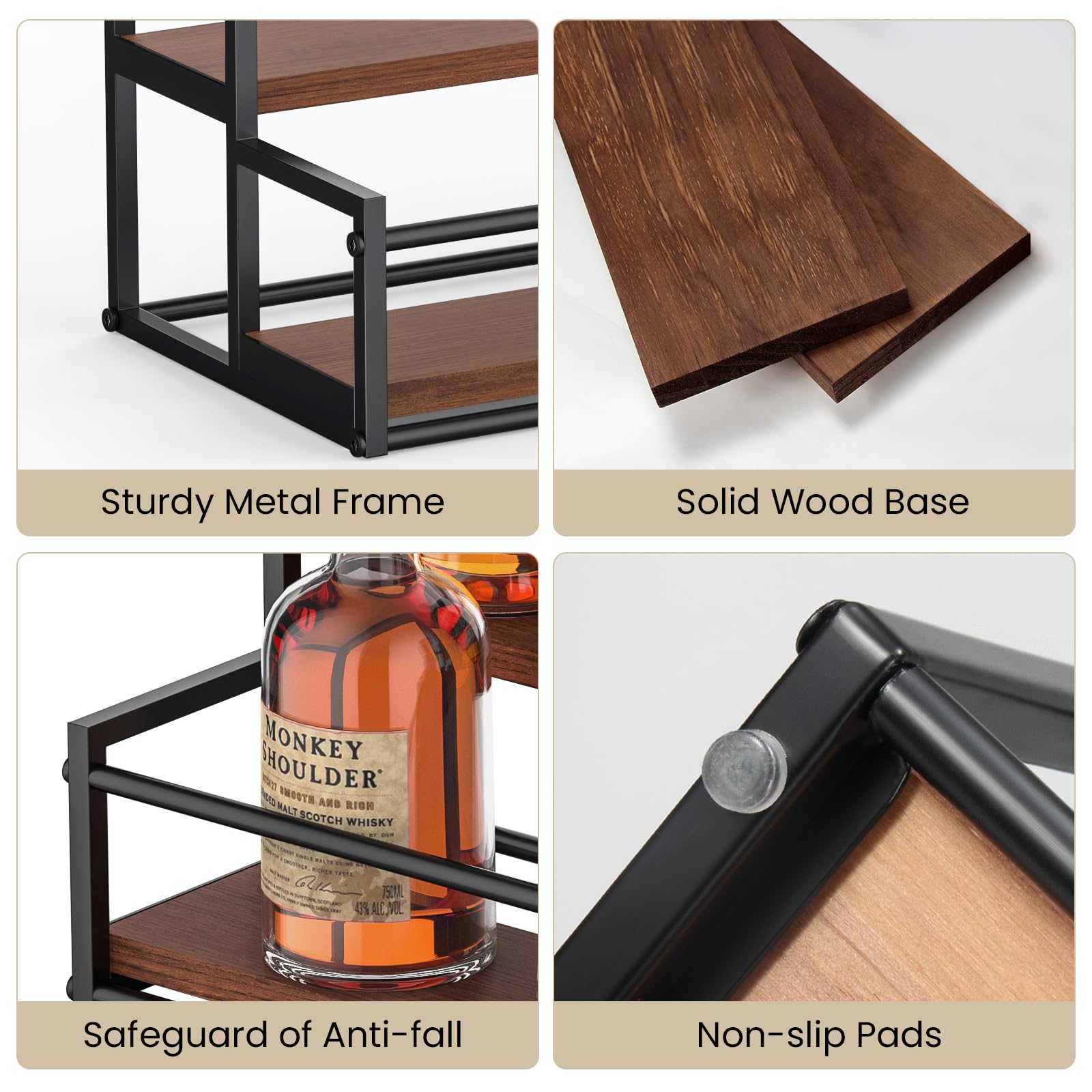 THYGIFTREE non-slip feet protect countertops while keeping bottles steady.