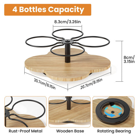 THYGIFTREE wood syrup rack on countertop saves space in small kitchens
