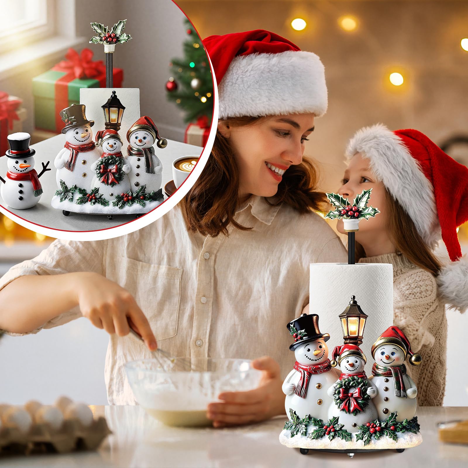Thyle Snowman weighted base ensures stability during towel dispensing.