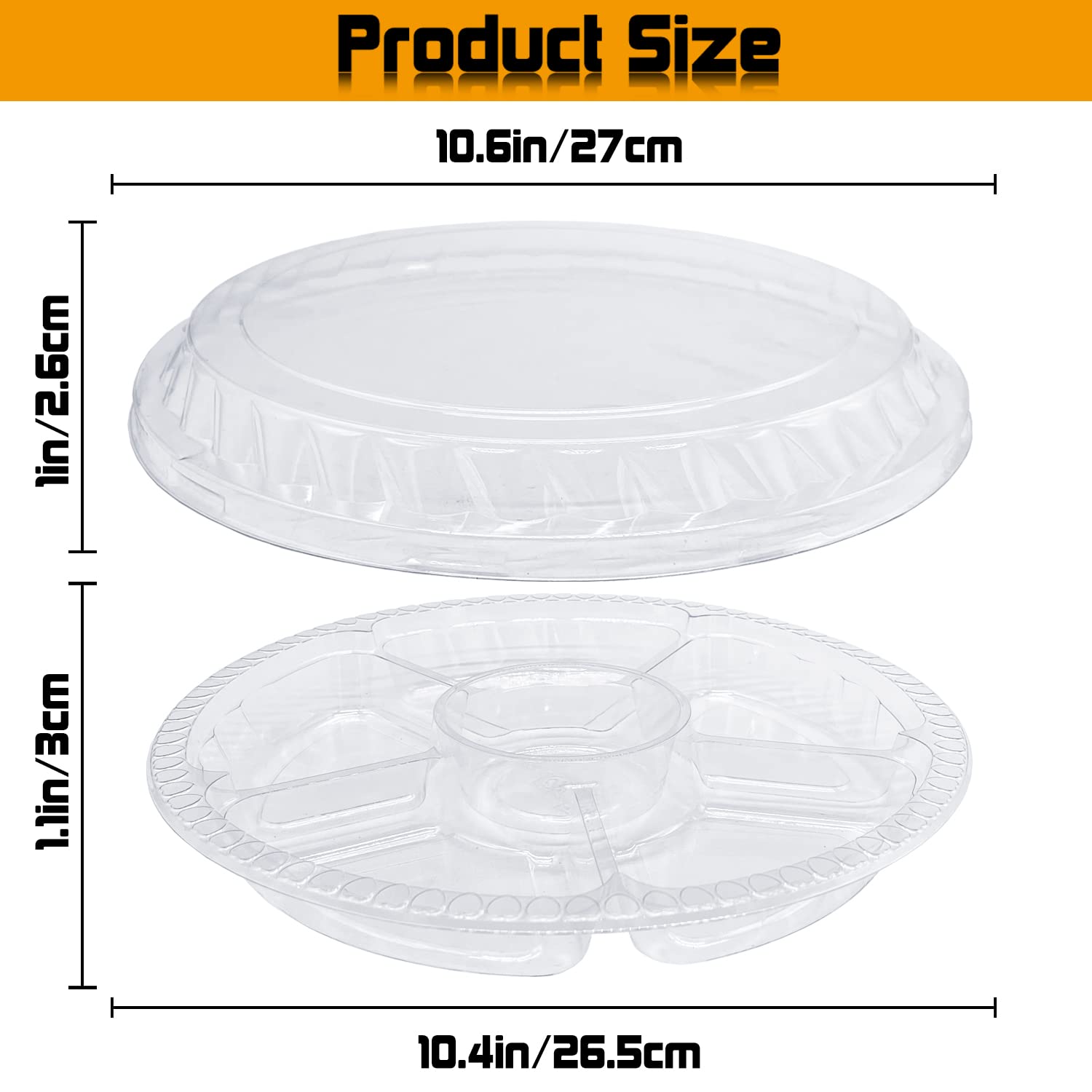 Tiaiidi six-compartment lid tray keeps foods separated for easy self-serve.