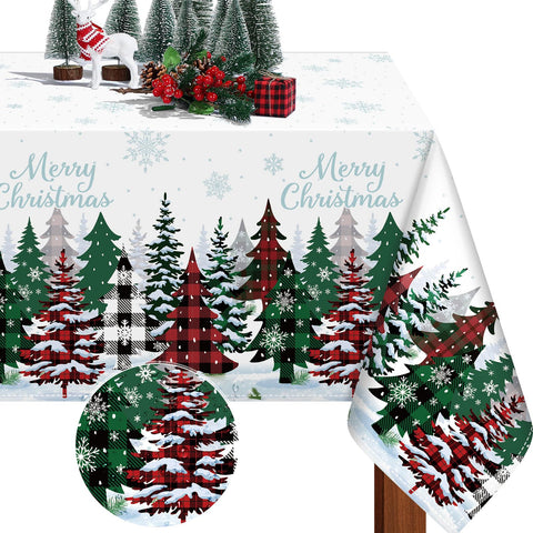 Tiamon buffalo plaid Christmas tablecloth adds festive warmth to holiday dining