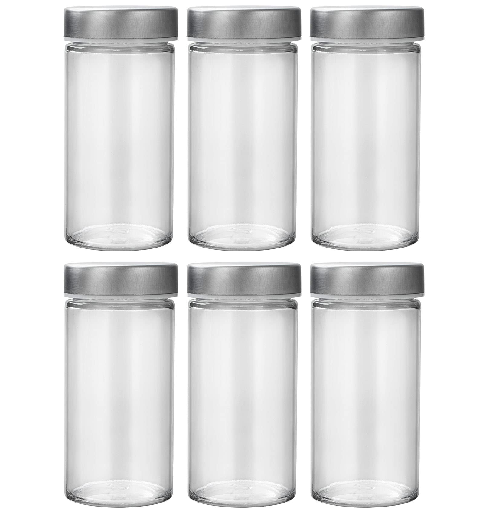 Tianifa glass spice jars set of 6 for an organized pantry on a rotating rack.