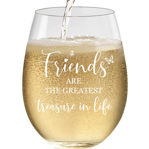 TIAOFENGZHEN Friends are The Greatest Treasure wine glass for heartfelt gifting
