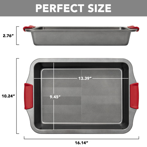 Tiawudi 13x9 cake pan with nonstick coating for effortless release.