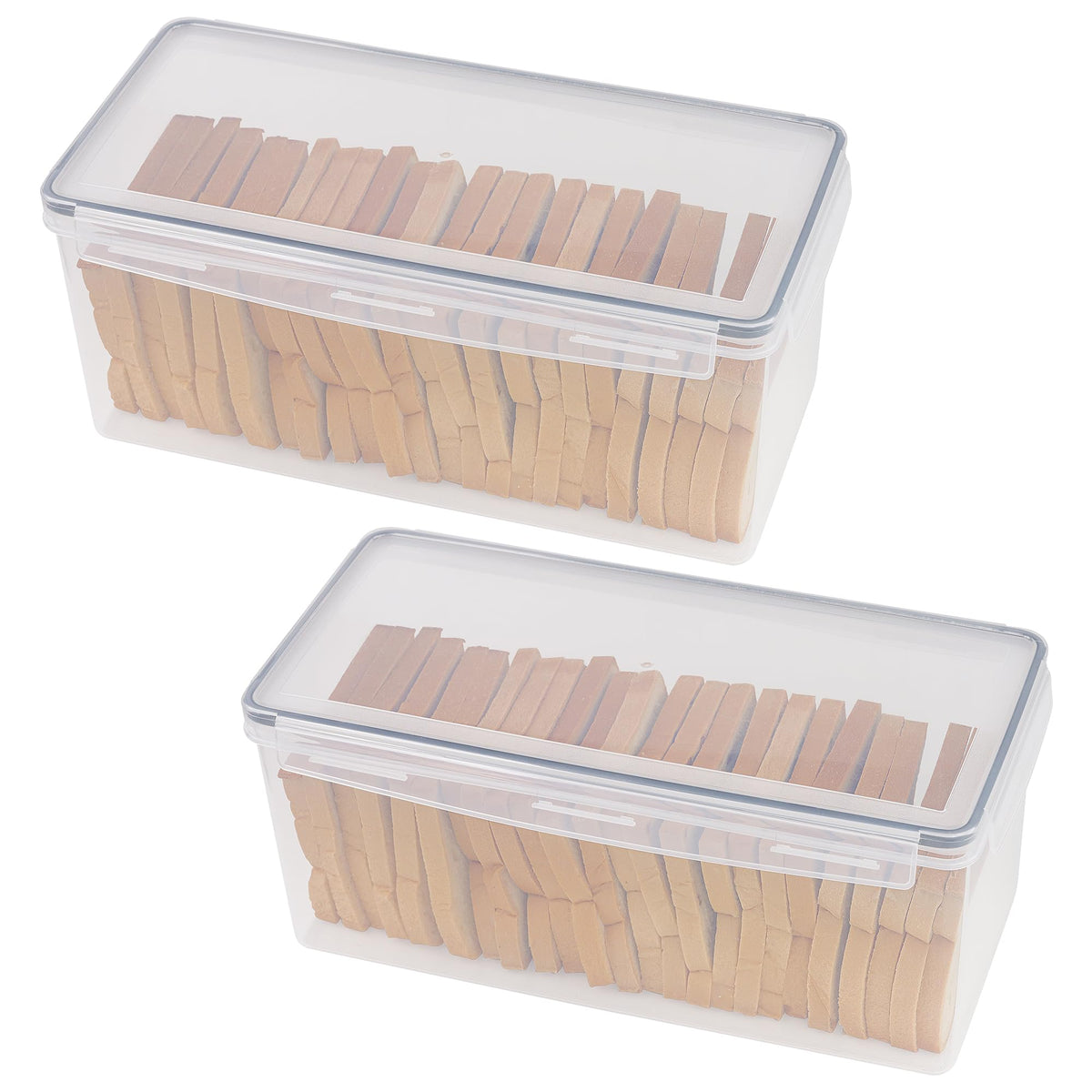 Tiawudi 2-pack bread box with airtight lids on kitchen counter.
