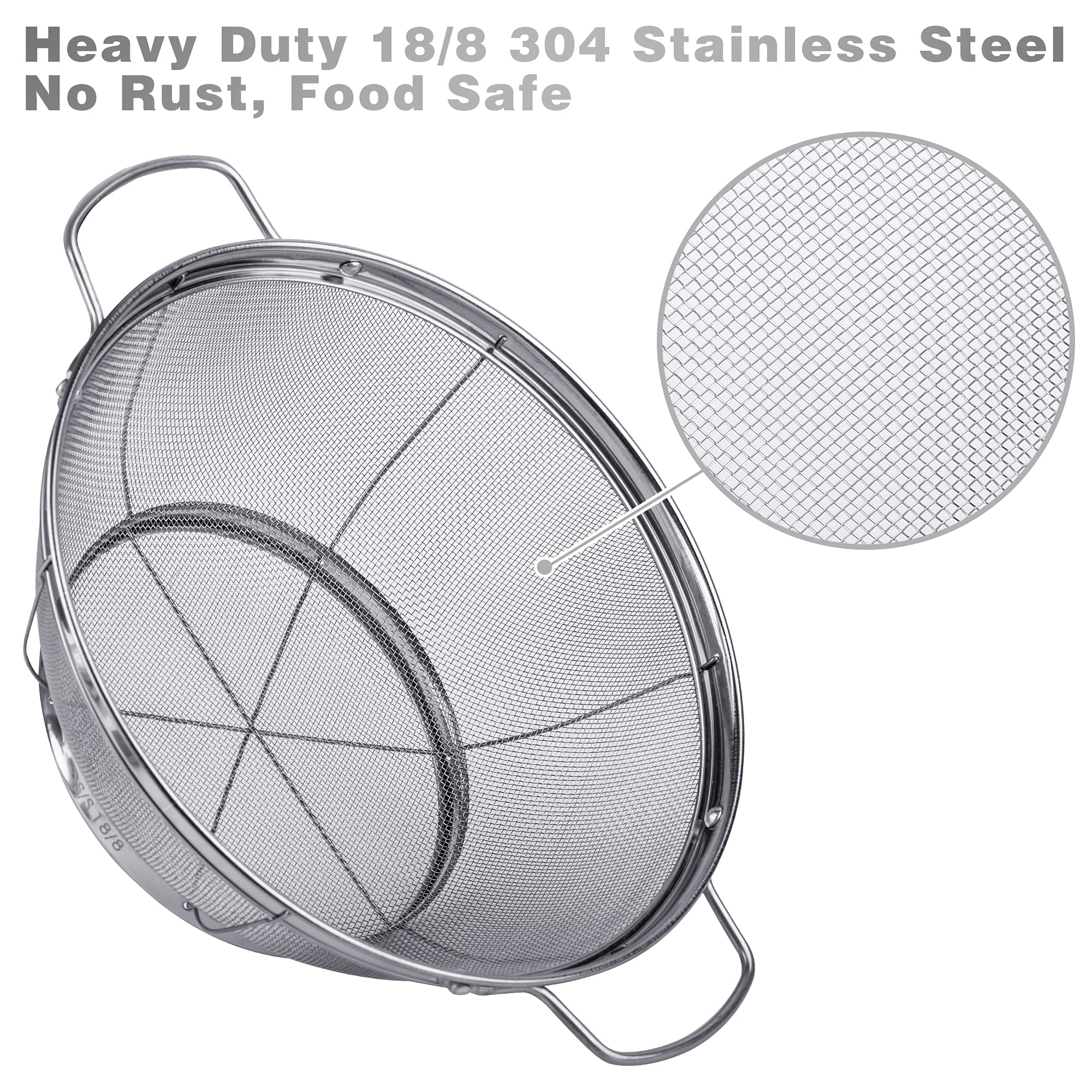 Tiawudi 3-pack 4-quart colander inner mesh for fine rinsing