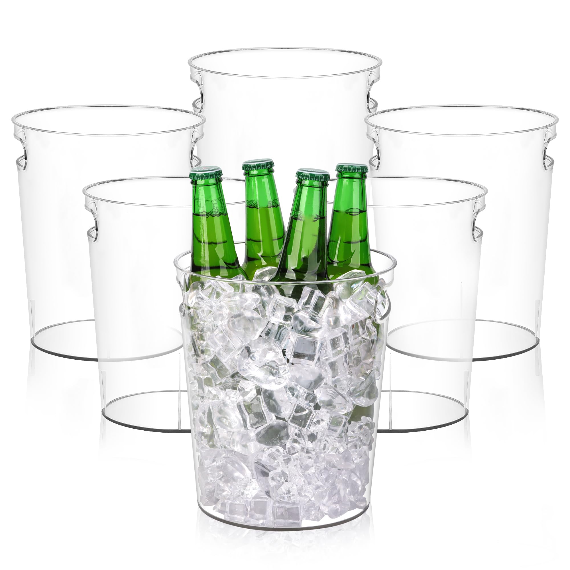 Tiawudi 6-pack clear ice buckets for parties provide stylish cooling and portability.