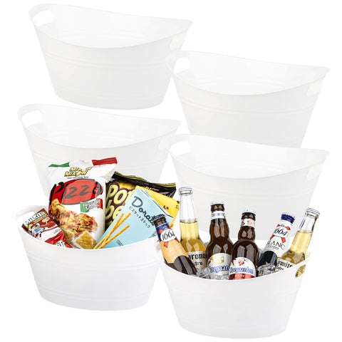Tiawudi 6-pack oval storage tubs with handles ideal for clutter-free organization.