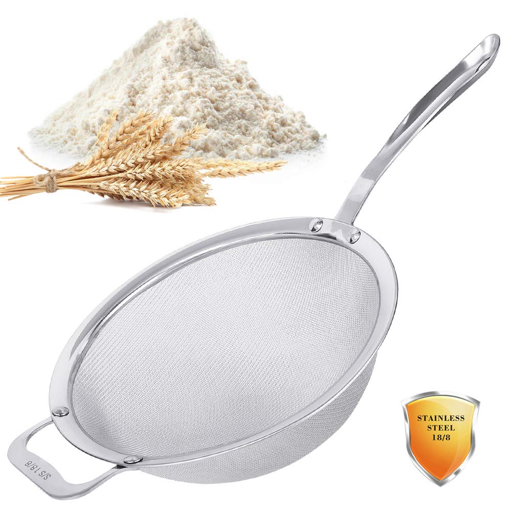 Tiawudi 9-inch large mesh strainer for efficient rinsing and draining.