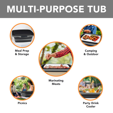 Tiawudi tub folded into cutting board for fresh meat prep.