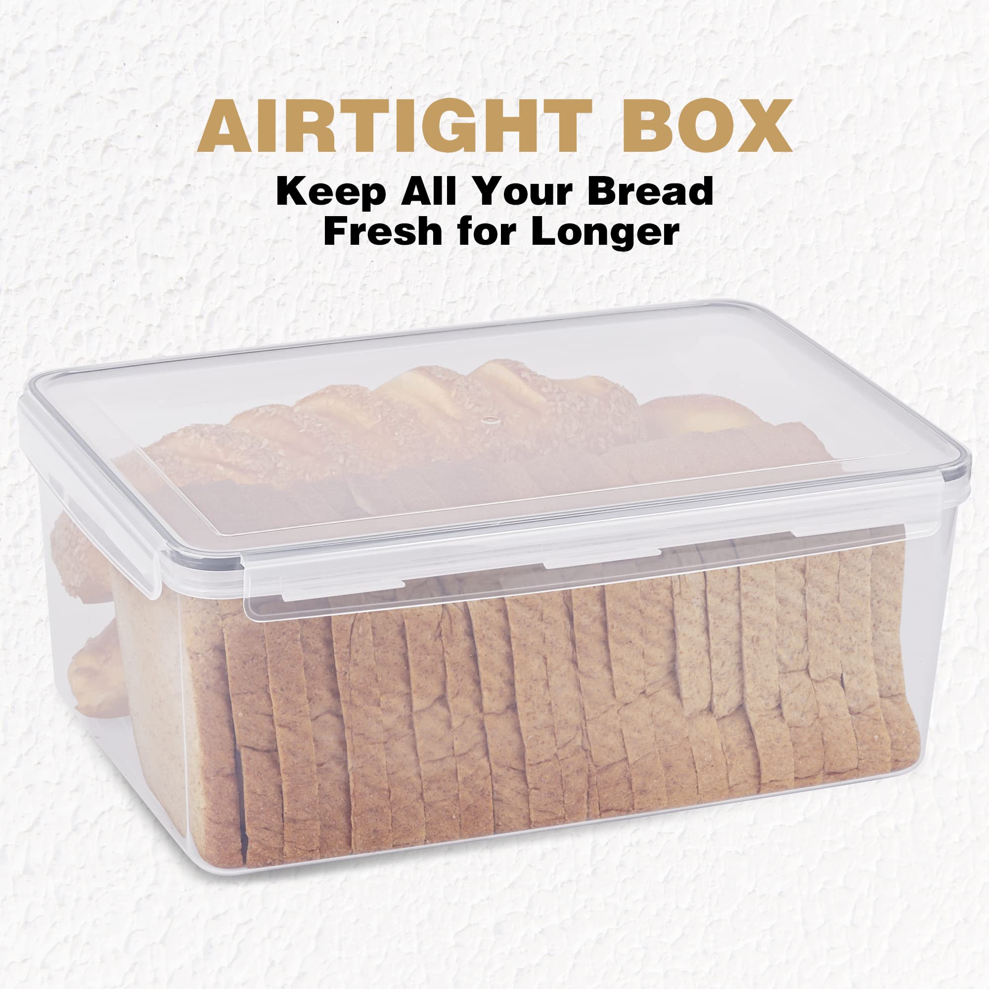 Dimensions 14-1-2x10x6 inches fit standard loaves on counter