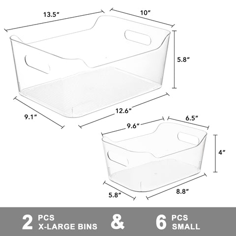 Tiawudi clear-bin with side handles facilitates easy lifting and sliding.