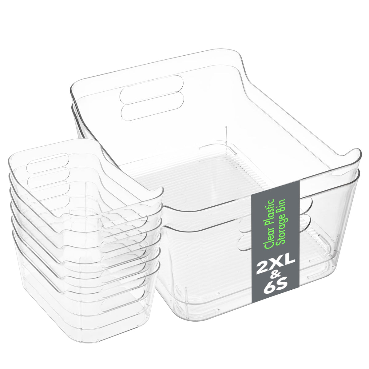 Tiawudi extra-large clear bin for pantry storage keeps items visible and accessible.