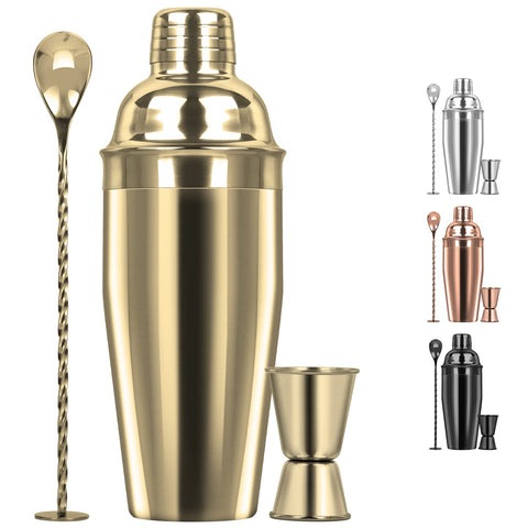 Tiawudi 24oz cocktail shaker in gold for smooth pours and a professional feel