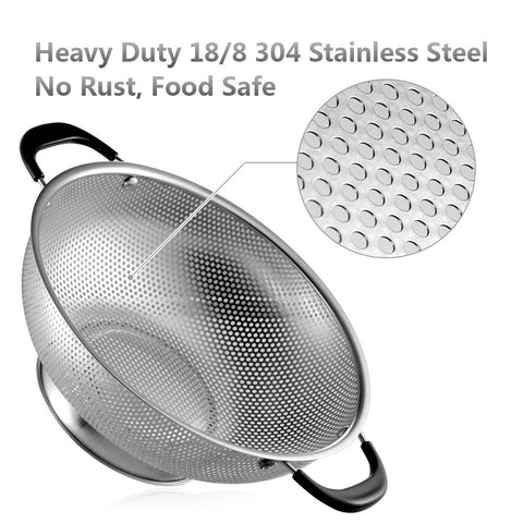 Tiawudi colander with 5-quart capacity ideal for family-sized pasta