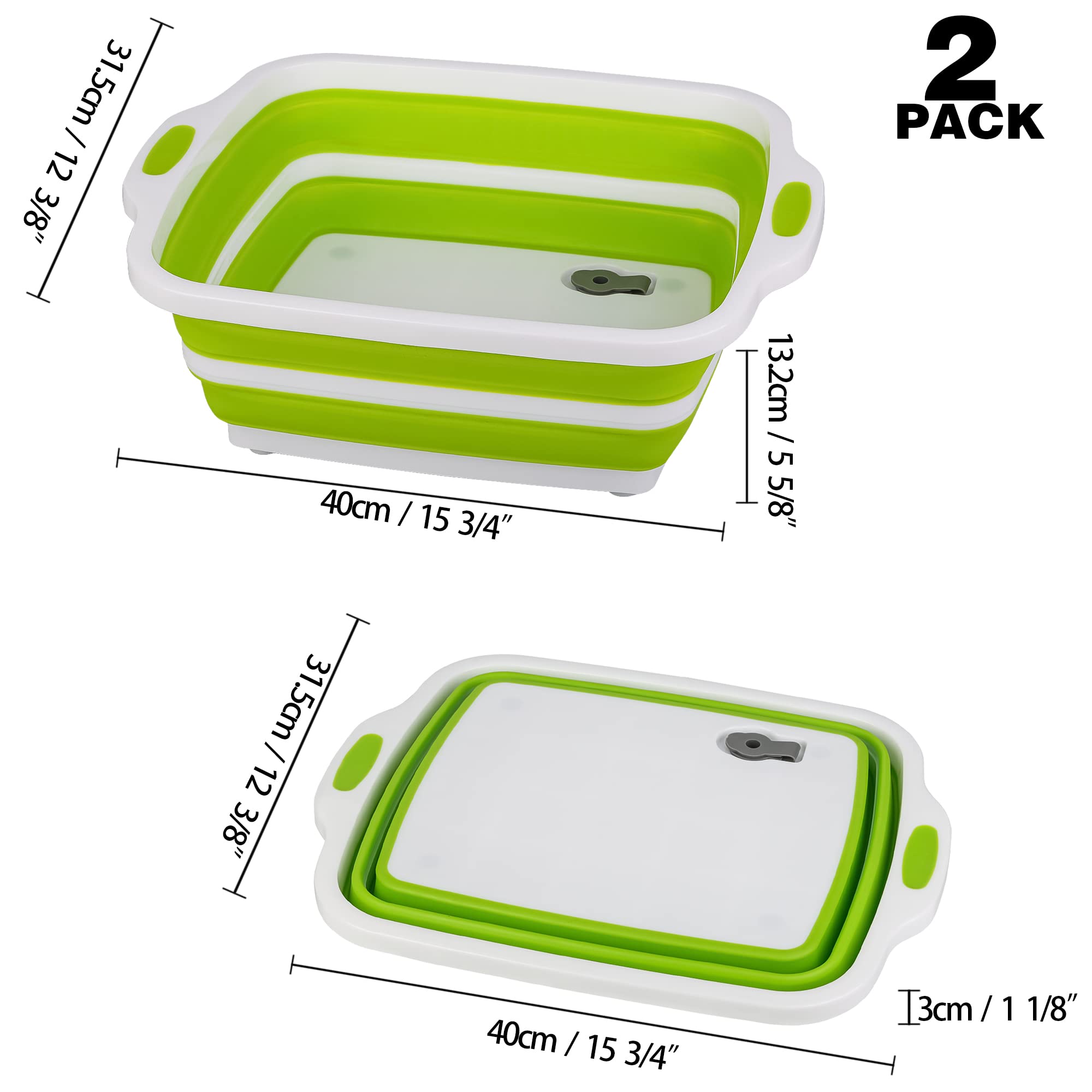 Tiawudi green dish tub setup for washing and draining produce.