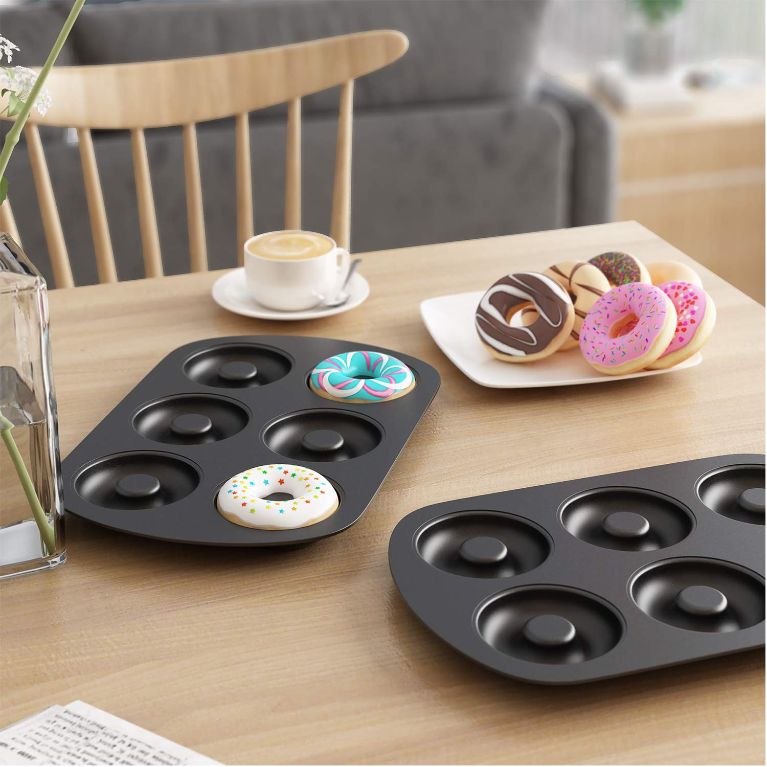 Tiawudi donut pan with donuts cooling after bake.