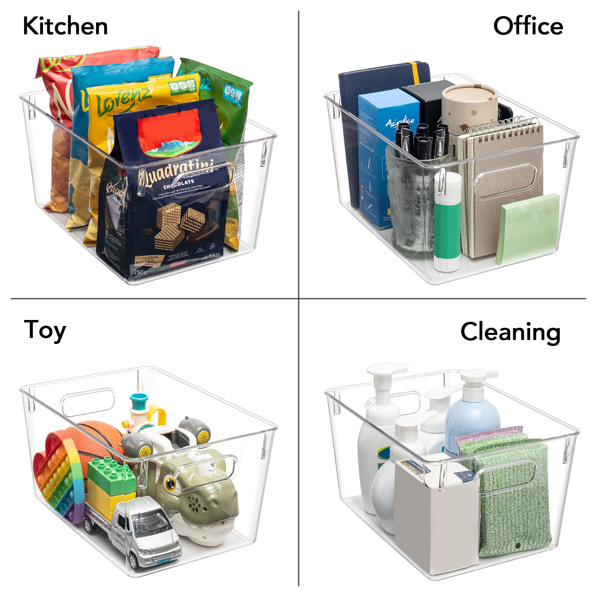 Tiawudi bin with built-in easy-grip handles for easy lifting and sliding.