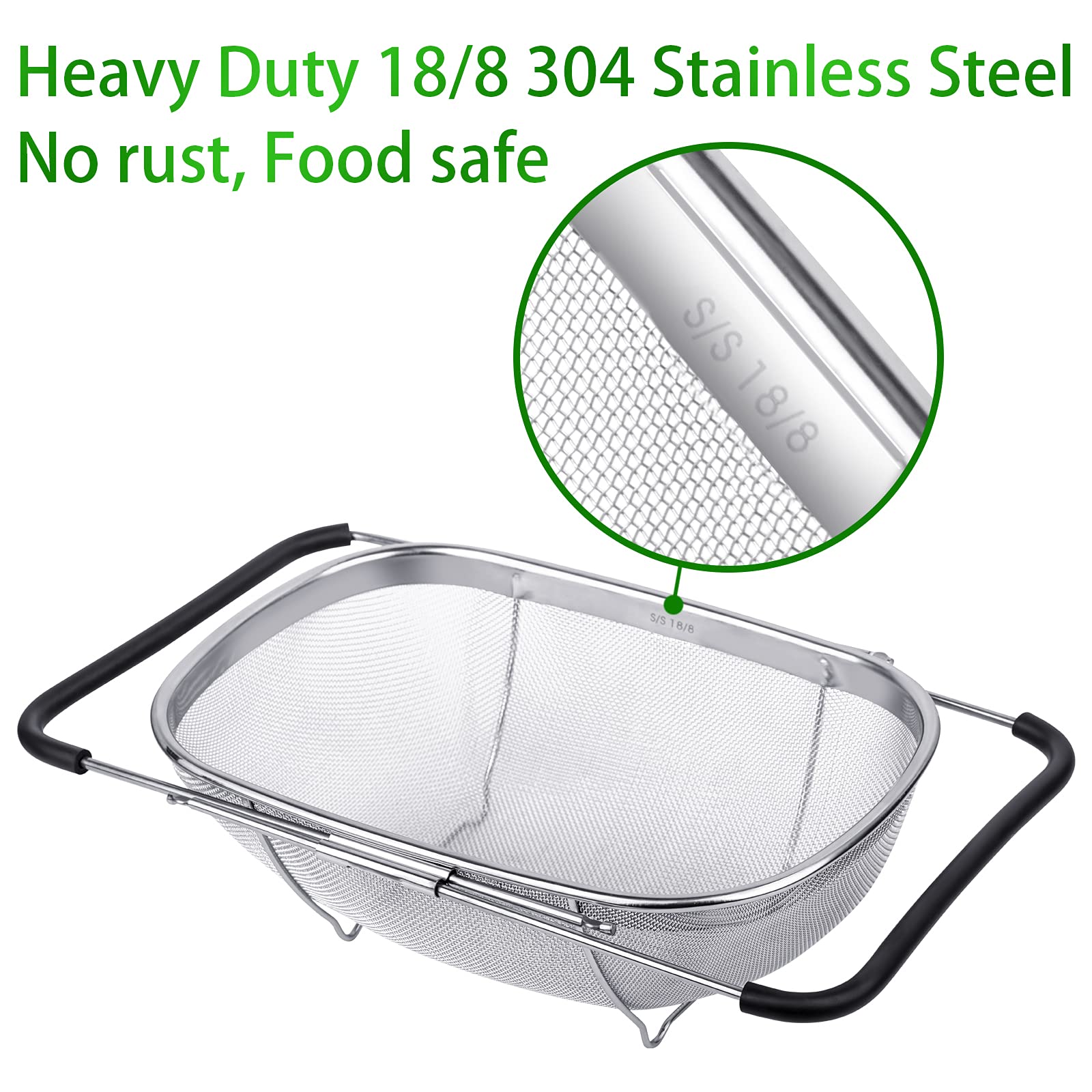 Tiawudi expandable rubber grip handles fit many sinks for stable kitchen use.