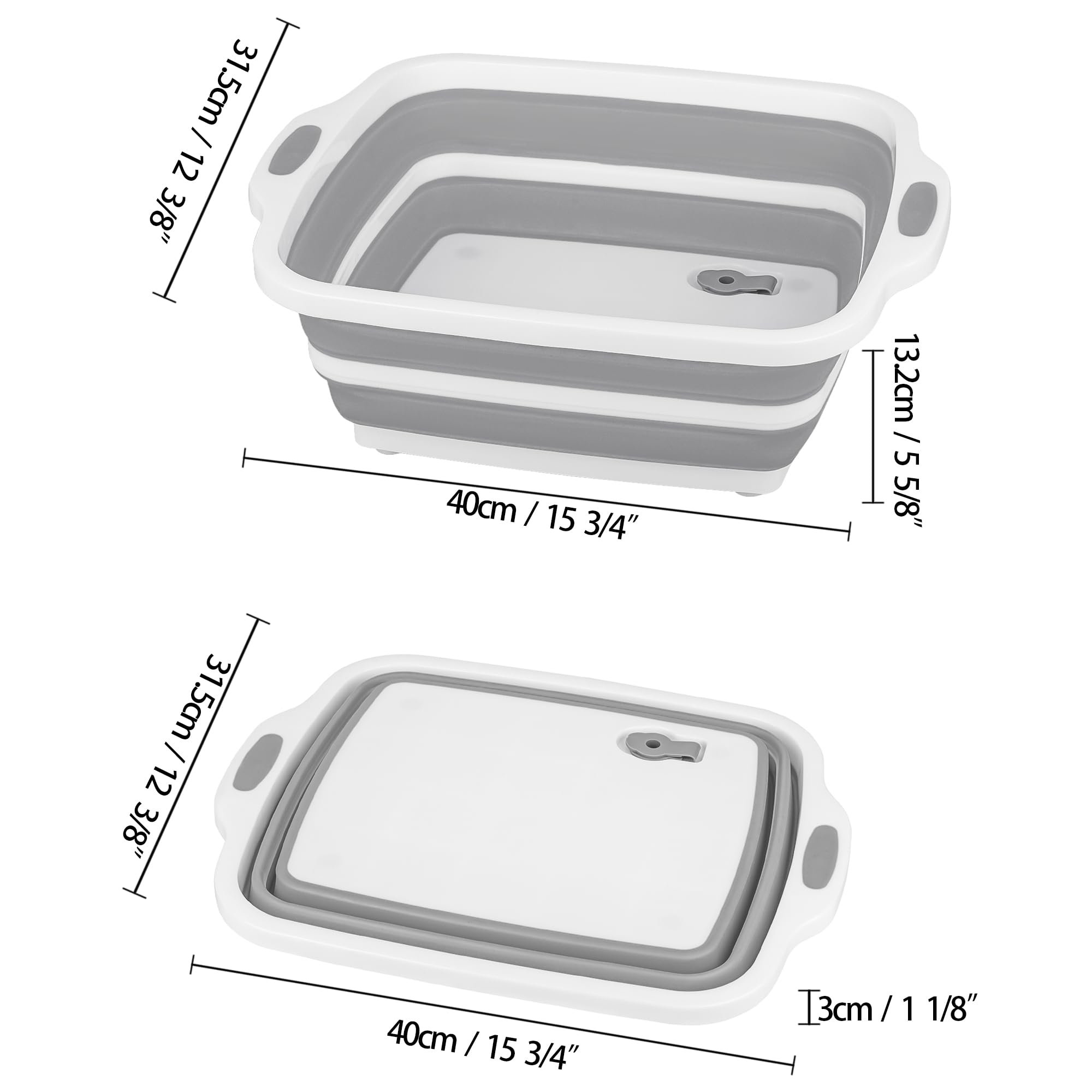 Tiawudi folding chopping board with colander and drain hole for quick rinses.