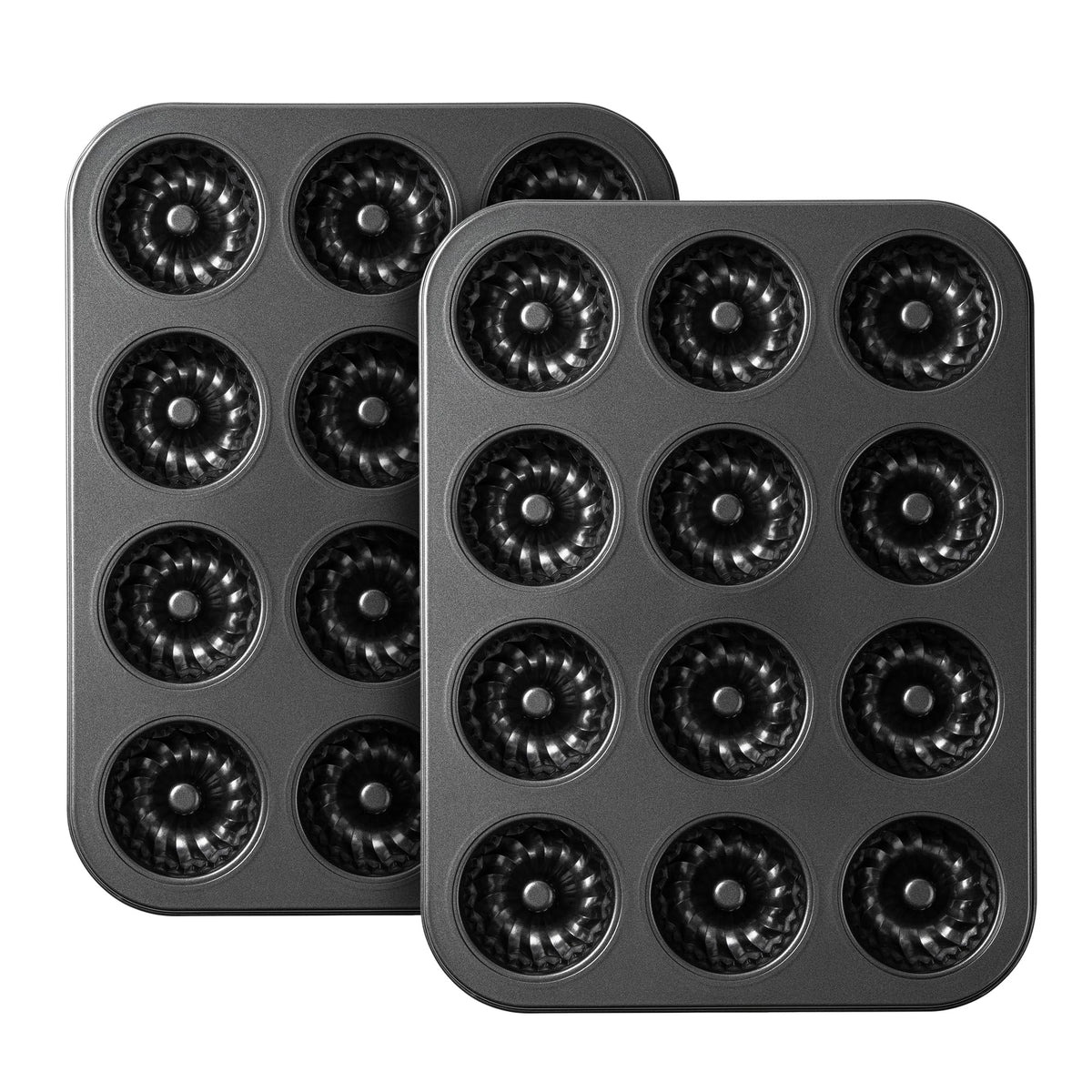 Tiawudi mini fluted tube pan set of 2 – top view for versatile Bundt baking.