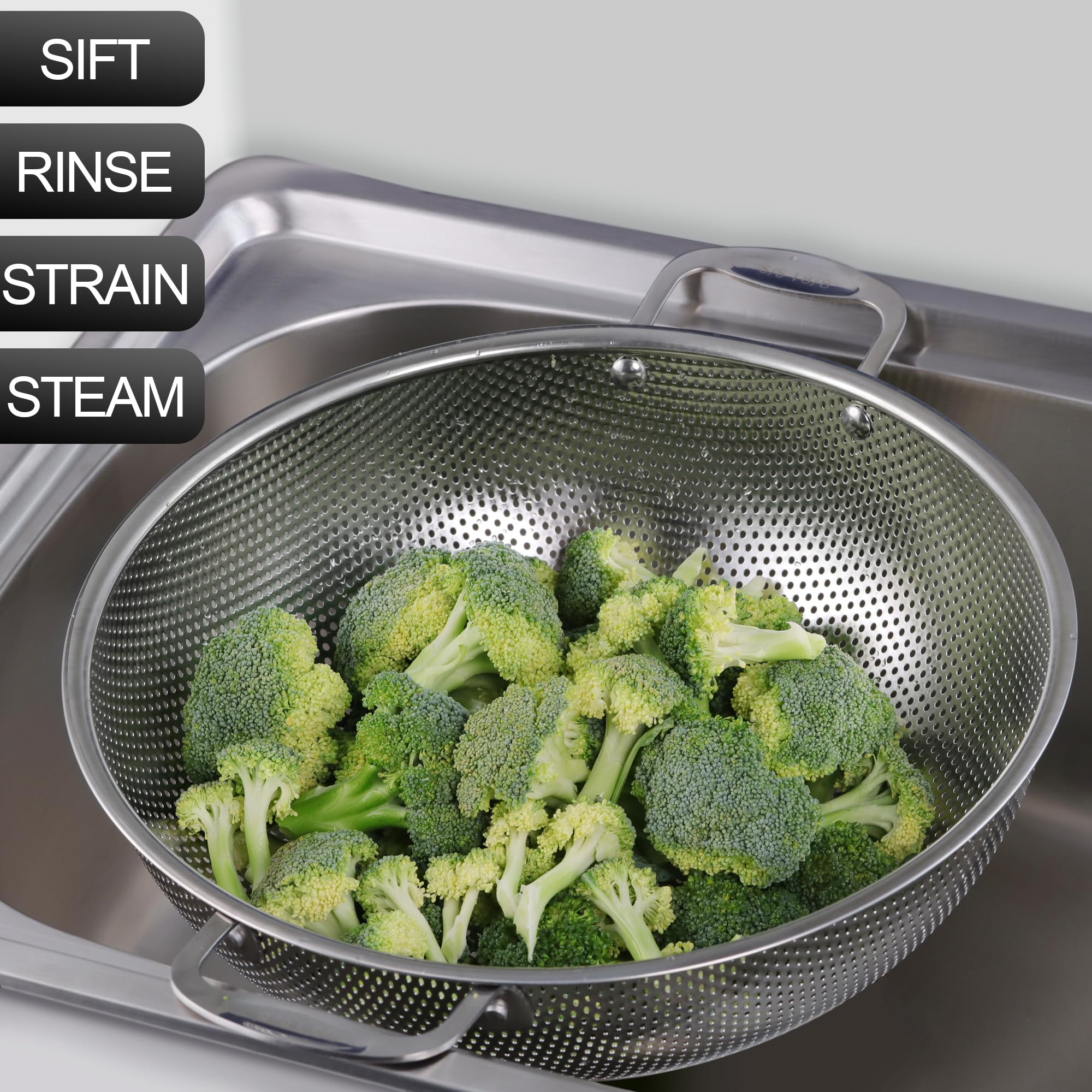 Tiawudi suited for pasta, vegetables, and fruits to rinse efficiently.
