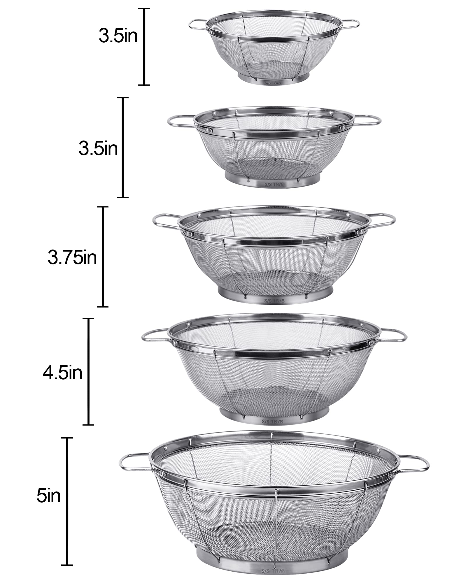 Tiawudi small 3-quart colander ideal for grains and vegetables