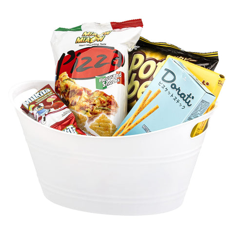Tiawudi snack tub keeps party treats neatly organized.