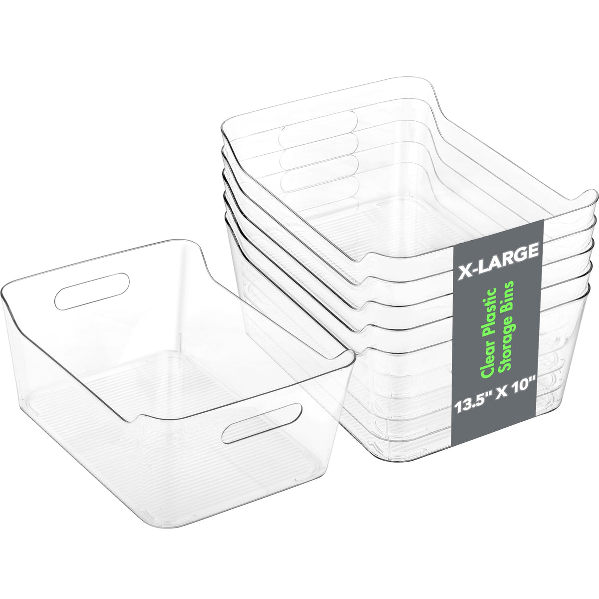 Tiawudi xlarge bin front view, clear and easy to identify pantry essentials.