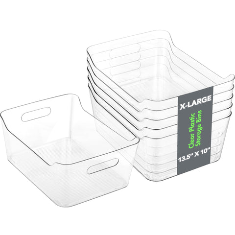 Tiawudi xlarge bin front view, clear and easy to identify pantry essentials.