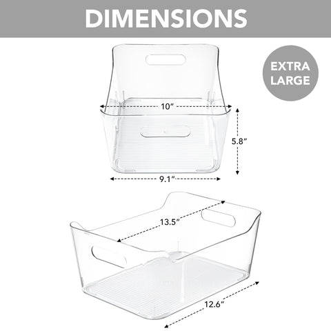 Tiawudi X-Large Pantry Bin side handles for easy lift and slide.