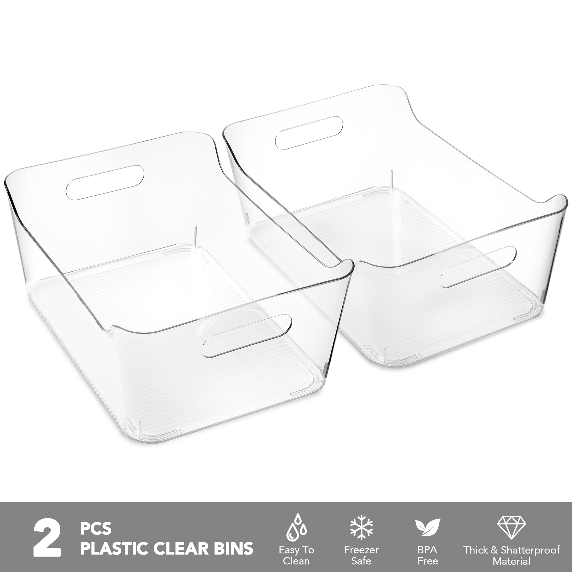 Tiawudi X-Large Pantry Bin stackable design saves space on shelves.