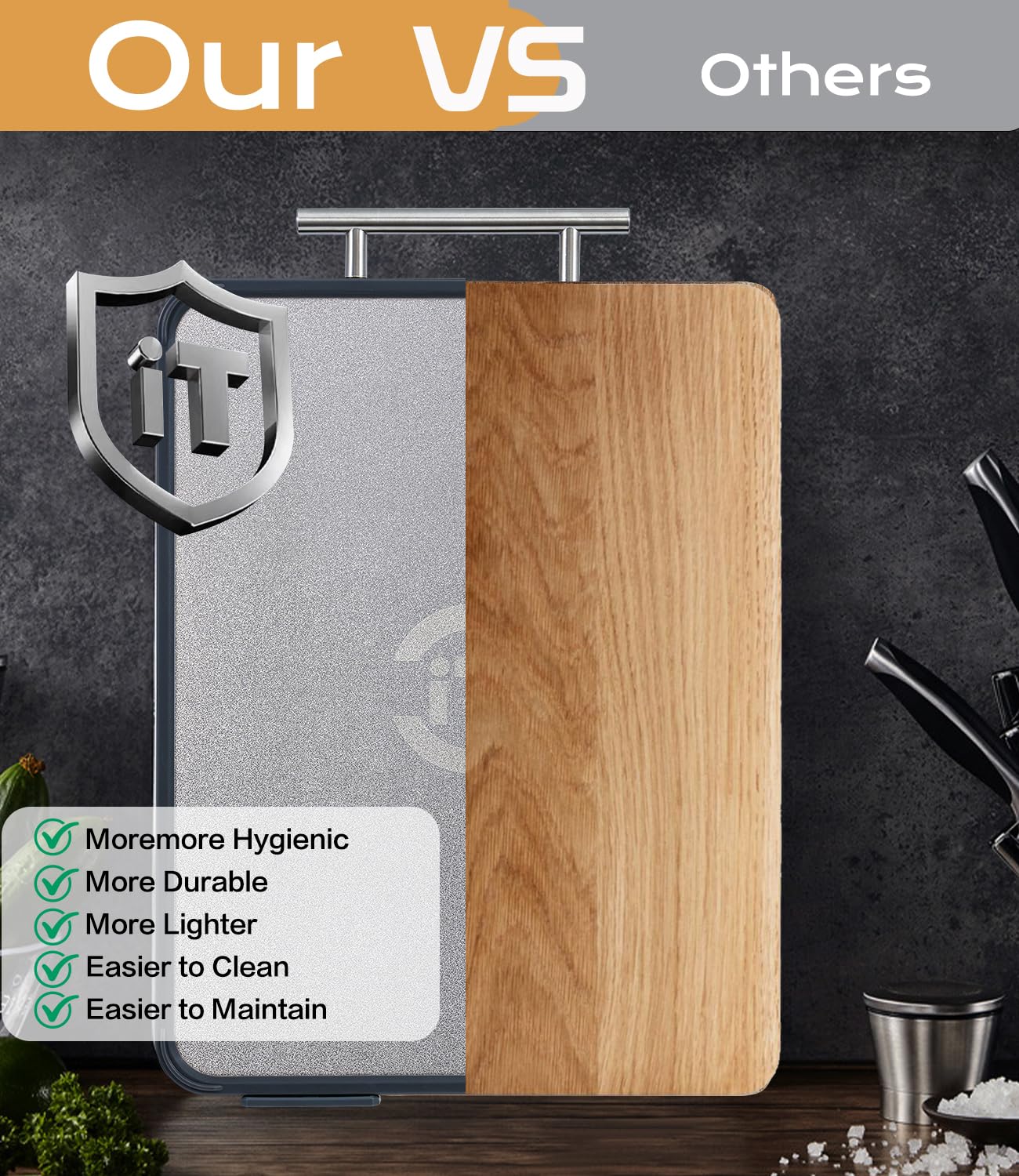 Tibbicc durable, non-porous design suits daily kitchen use