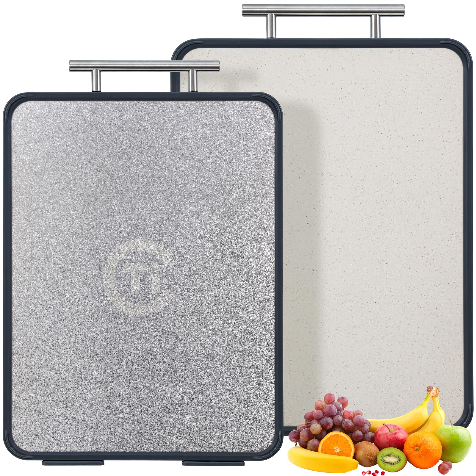 Tibbicc titanium cutting board meat-side textured surface for secure raw-meat prep