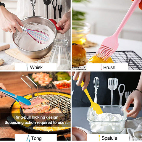 TIBLEN non-scratch utensils protect cookware during stirring and scraping.