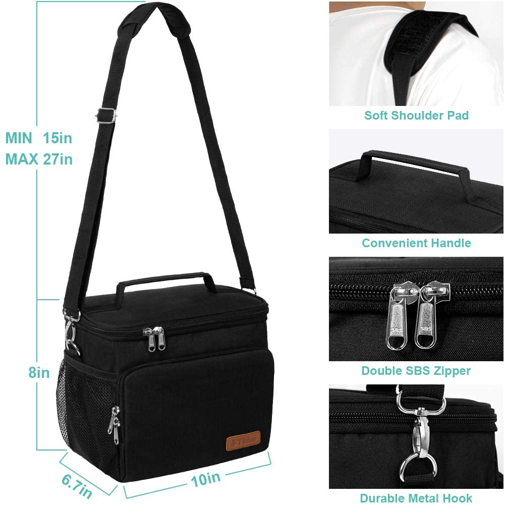 Tiblue lunch bag wide-mouth opening for quick filling and packing.