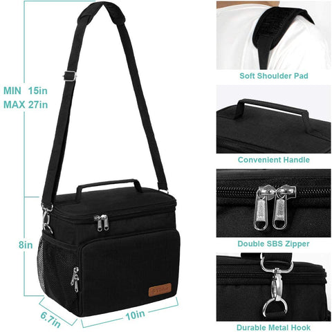 Tiblue lunch bag wide-mouth opening for quick filling and packing.