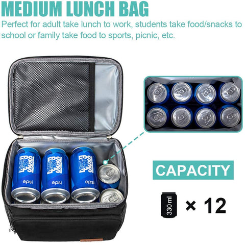 Tiblue lunch bag compartments show organized storage for meals and snacks.