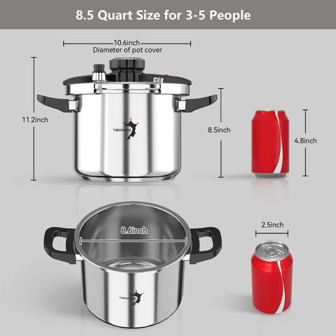 TIBORANG 8.5 Qt family dinner-ready capacity for 3-5 people